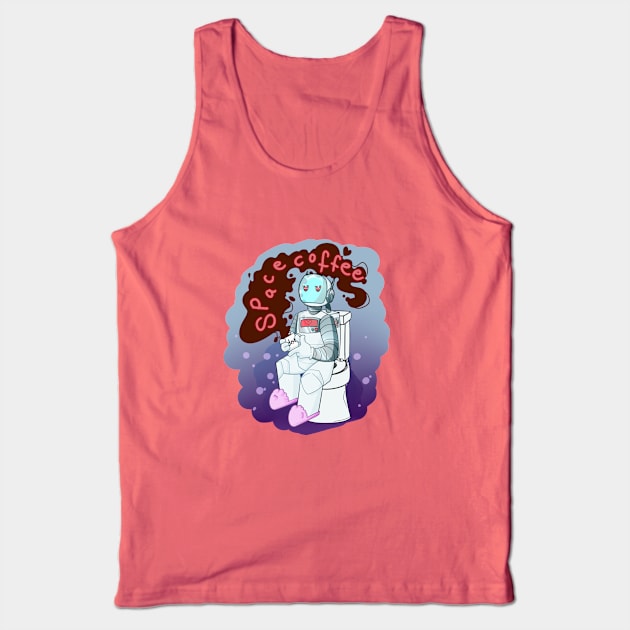 Space Coffee Tank Top by antidot